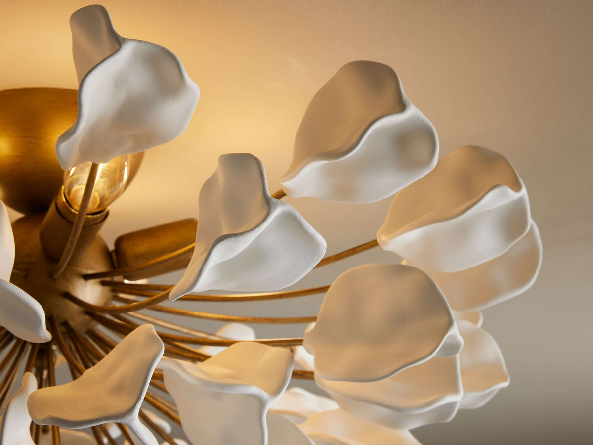 Lunaria Ceramic Leaf Flush Mount