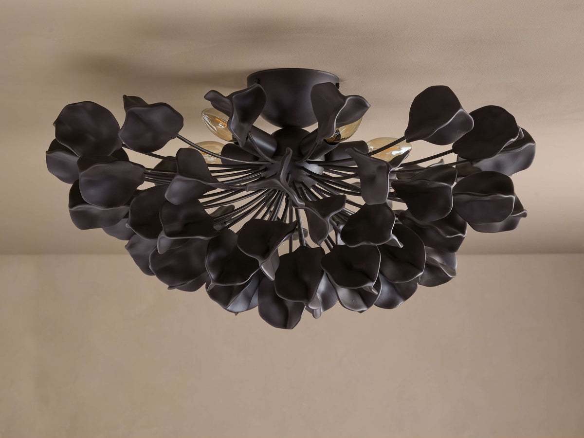 Lunaria Ceramic Leaf Flush Mount