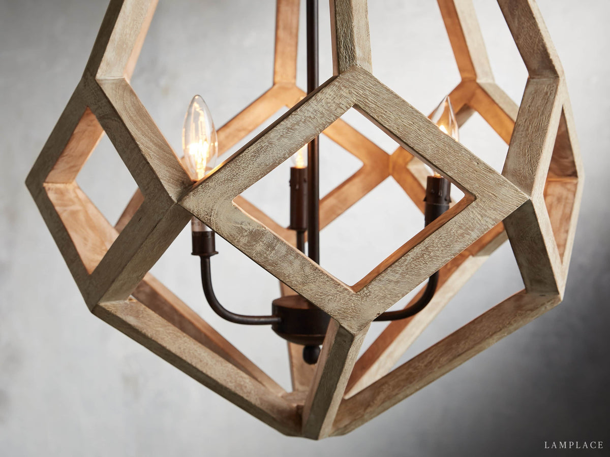 Wooden Prism Natural Frame Chandelier