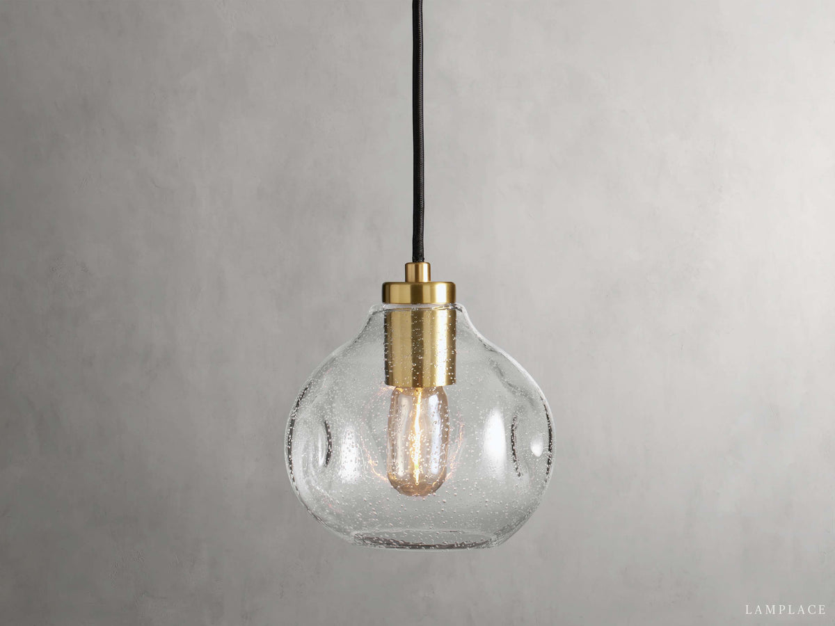 Organic Pebble Glass Pendant Light