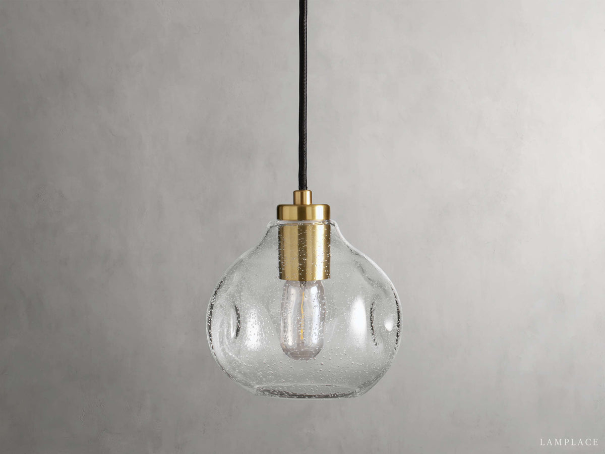 Organic Pebble Glass Pendant Light