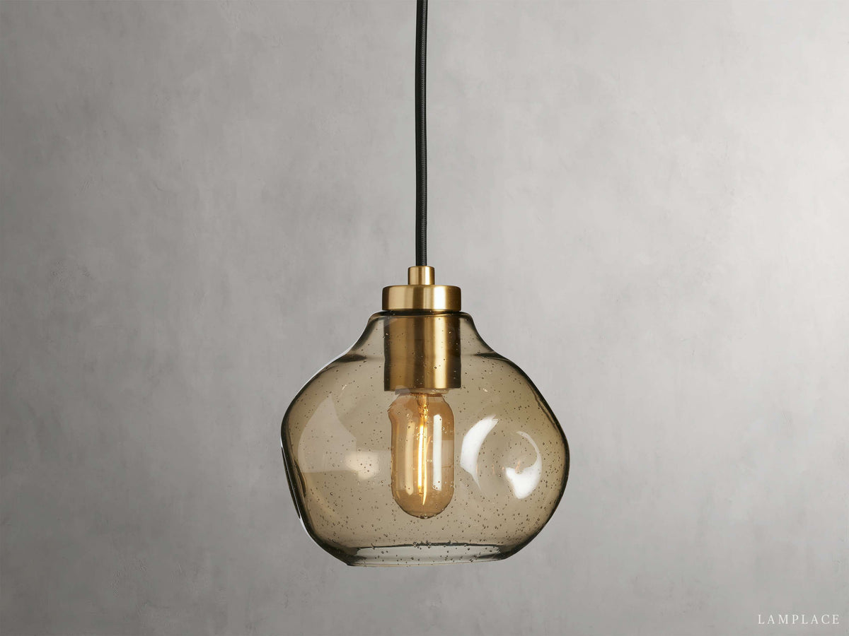 Organic Pebble Glass Pendant Light
