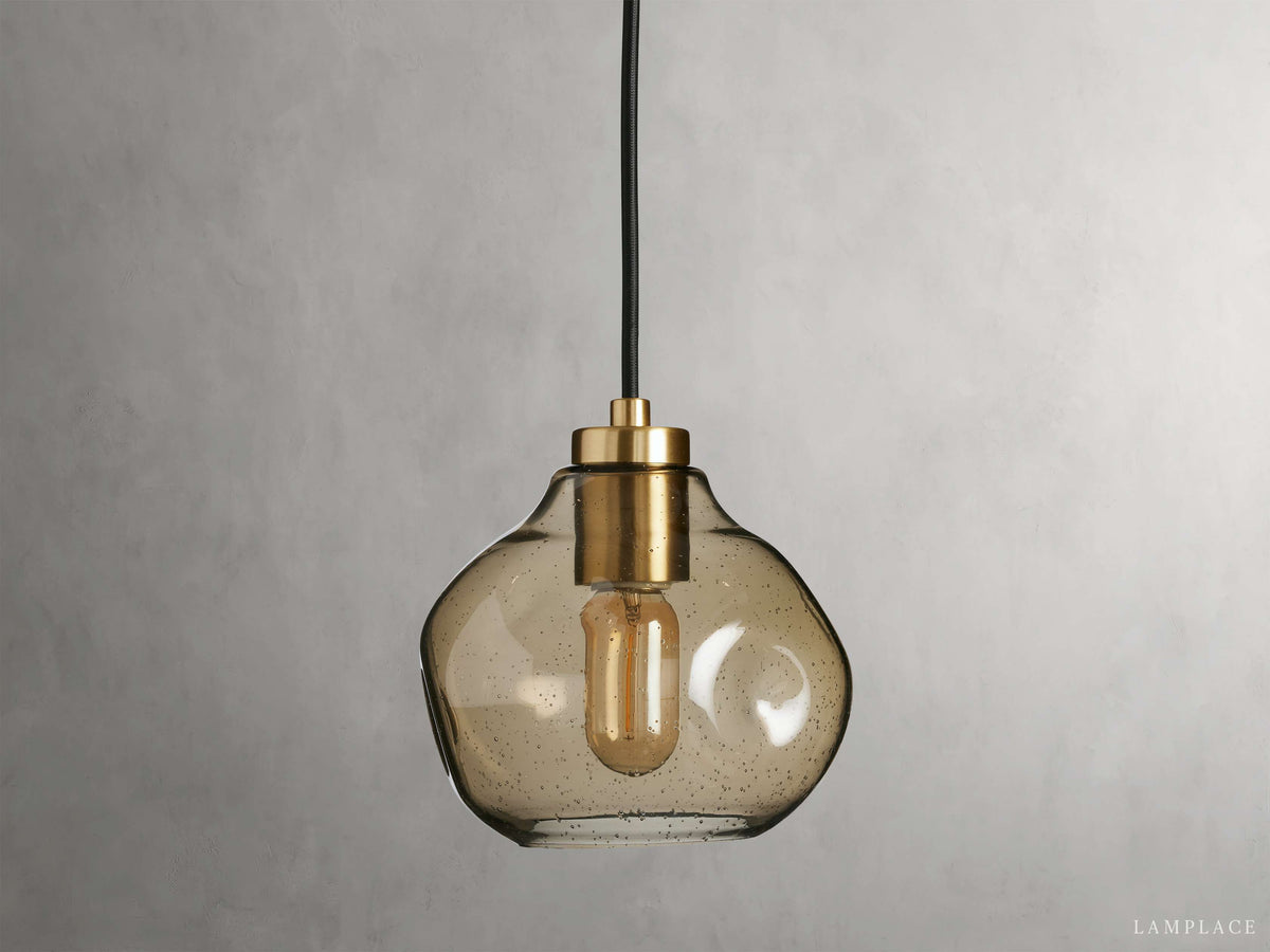 Organic Pebble Glass Pendant Light
