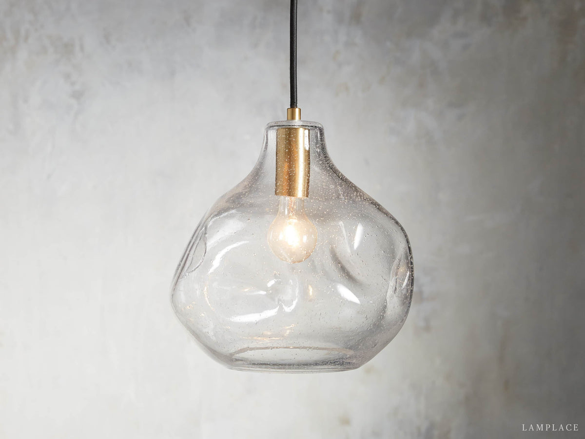 Organic Pebble Glass Pendant Light