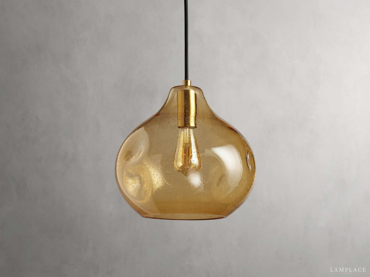 Organic Pebble Glass Pendant Light