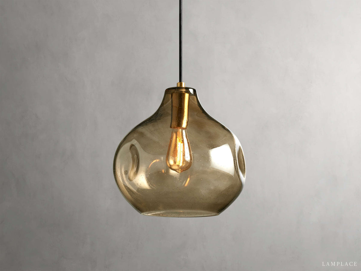 Organic Pebble Glass Pendant Light