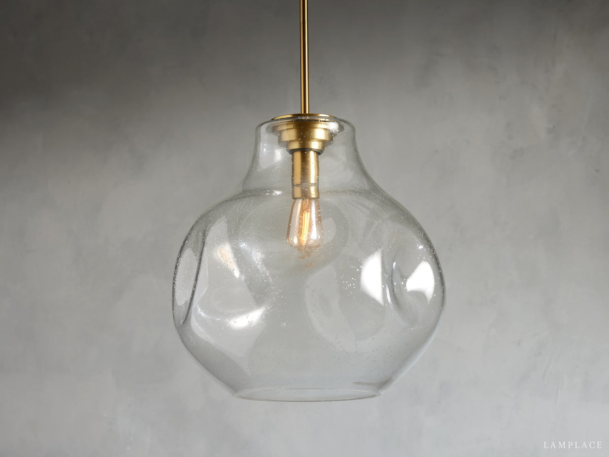 Organic Pebble Glass Pendant Light