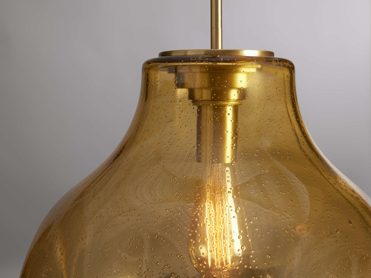 Organic Pebble Glass Pendant Light