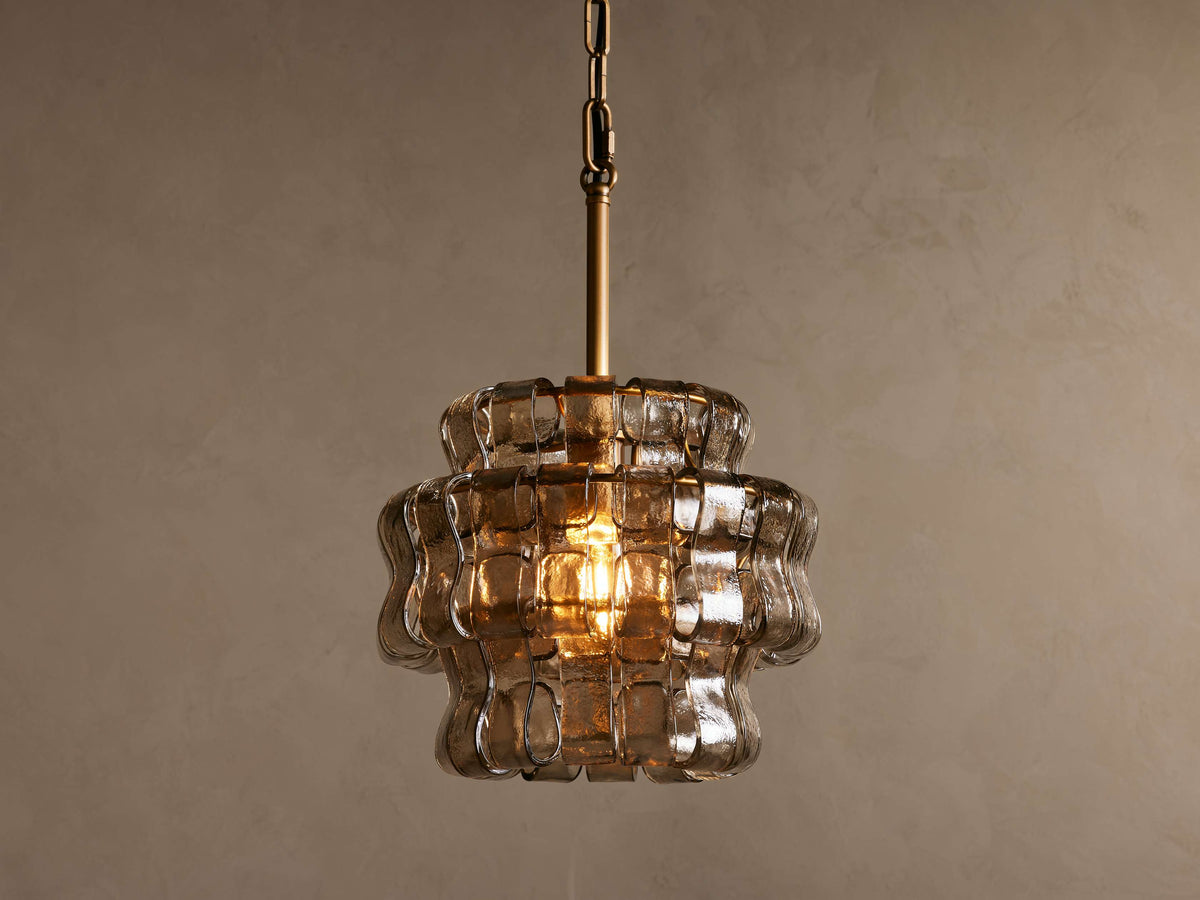 Ghiaccio Textured Glass Pendant Light