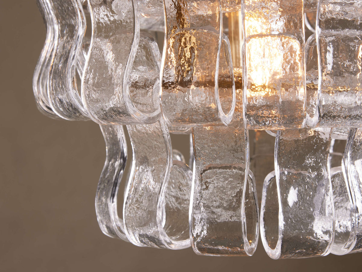 Ghiaccio Textured Glass Pendant Light