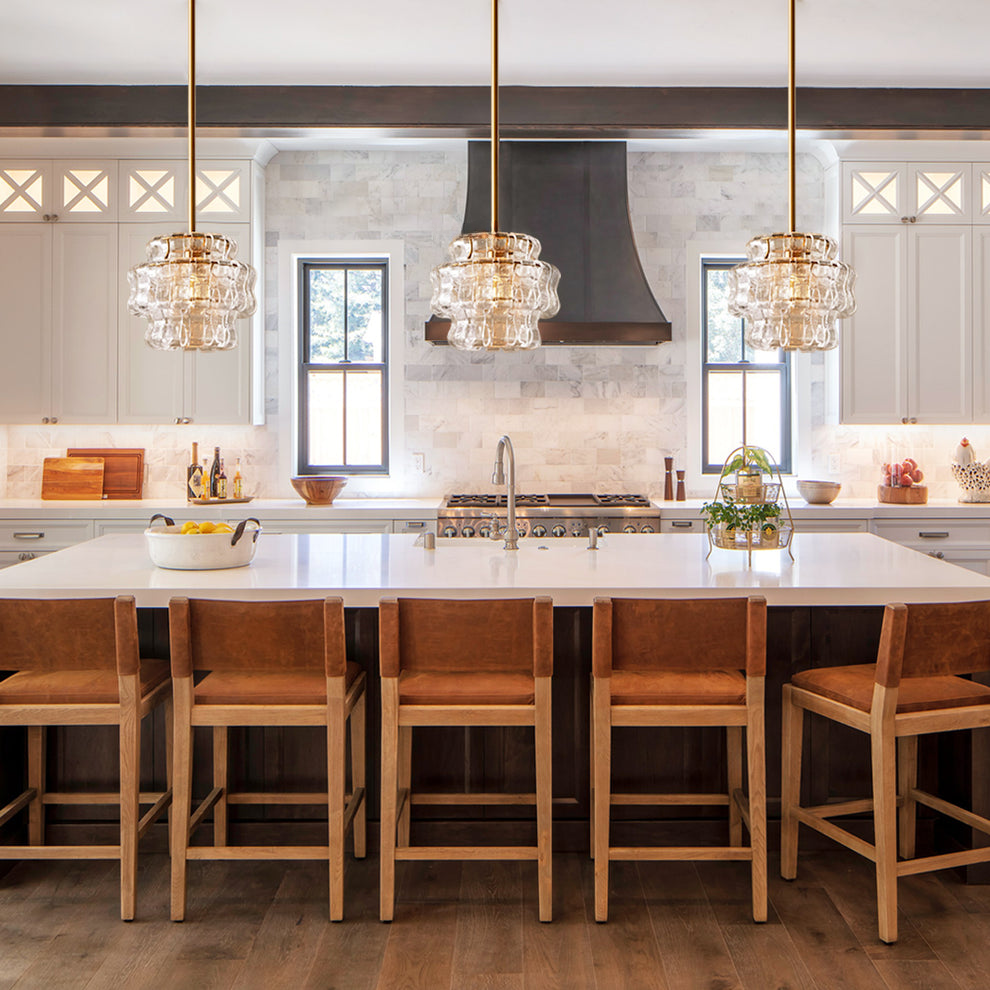 Ghiaccio Textured Glass Pendant Light