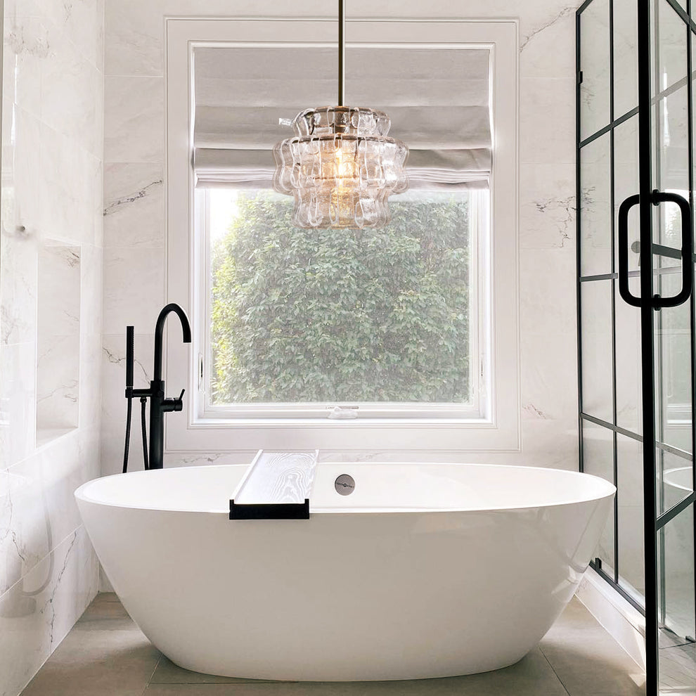 Ghiaccio Textured Glass Pendant Light