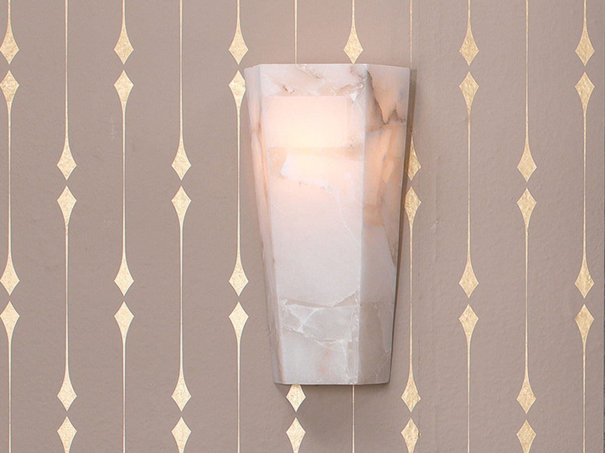 Solmera Alabaster Hexagonal Wall Sconce