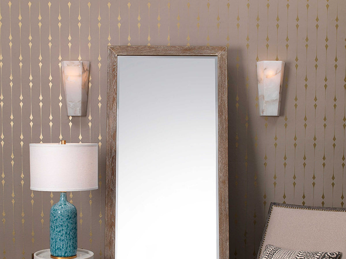 Solmera Alabaster Hexagonal Wall Sconce