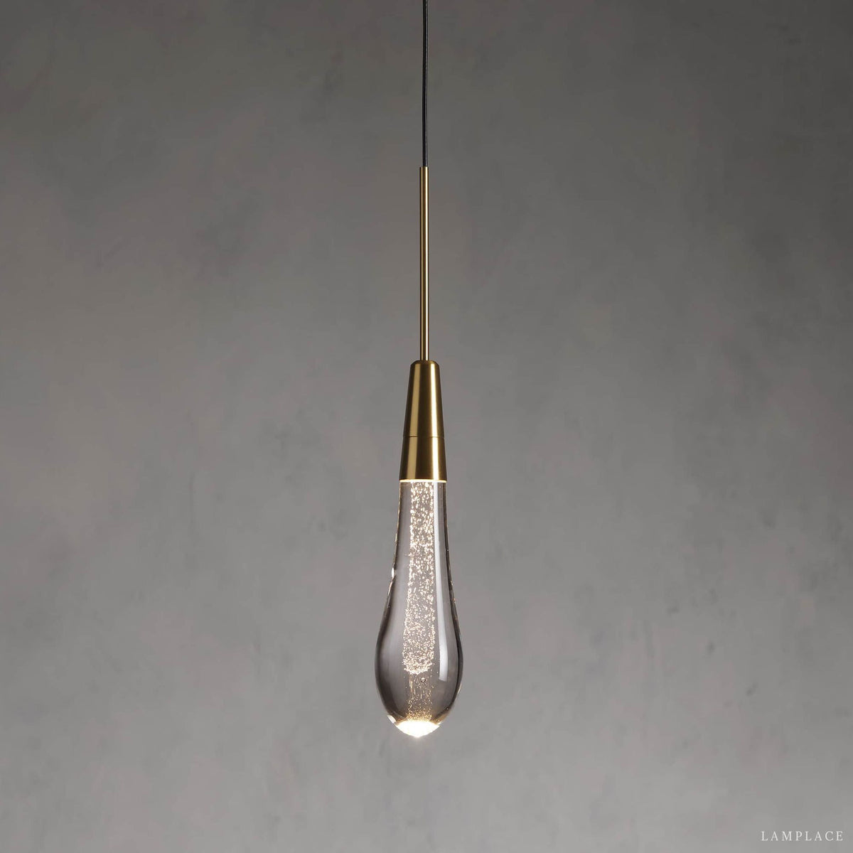 Soltaire Raindrop Glass Single Pendant Light