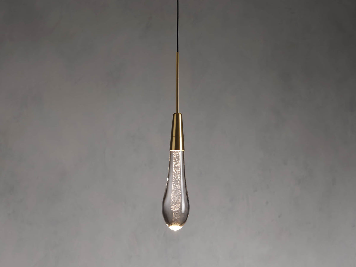 Soltaire Raindrop Crystal Single Pendant Light