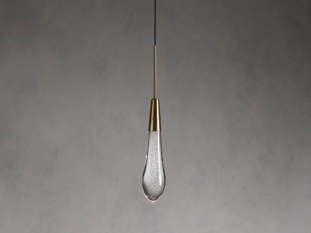 Soltaire Raindrop Crystal Single Pendant Light
