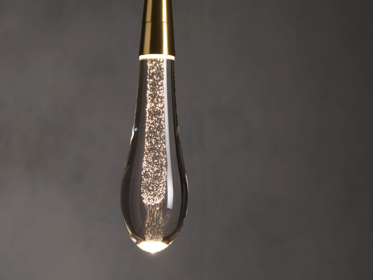 Soltaire Raindrop Crystal Single Pendant Light
