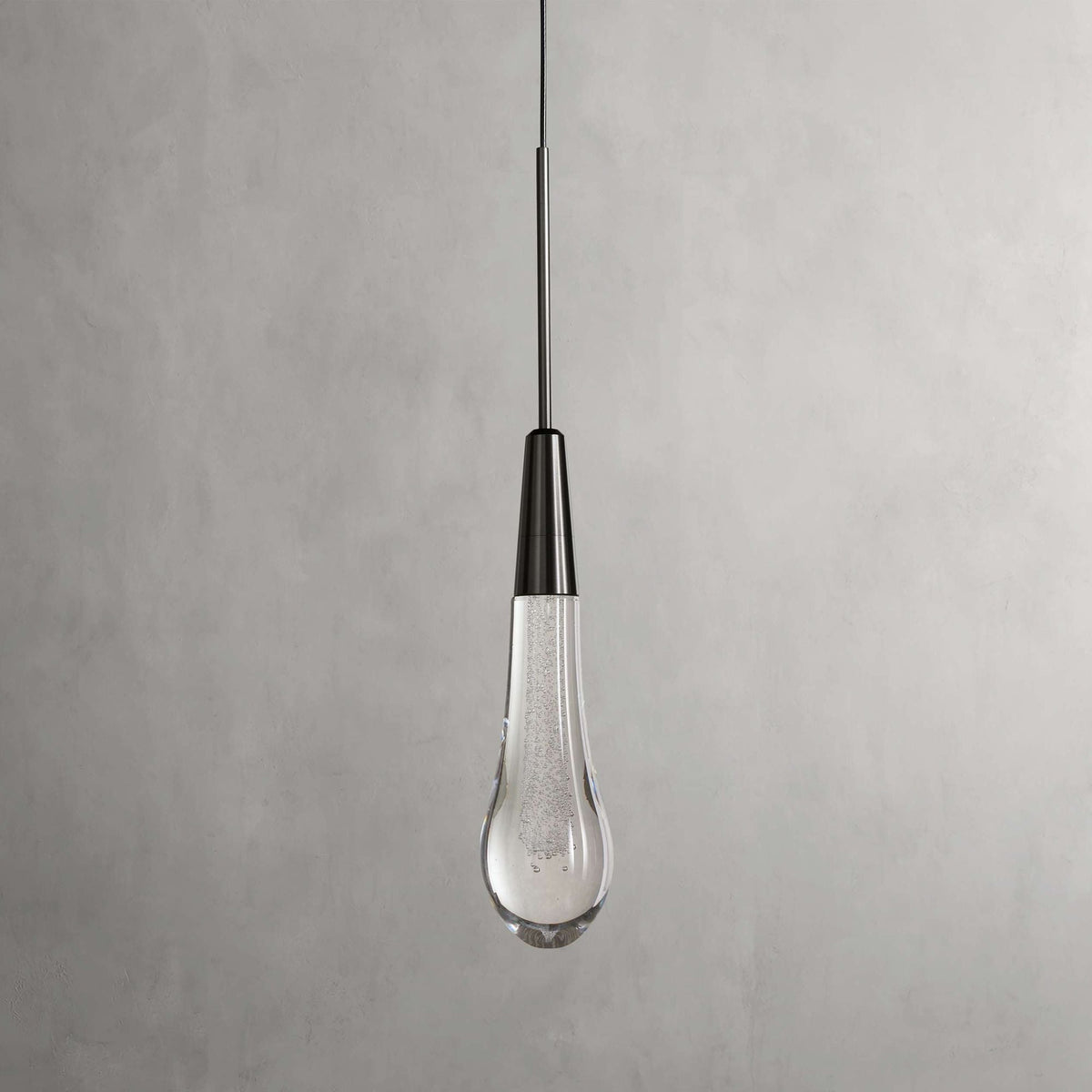 Soltaire Raindrop Glass Single Pendant Light