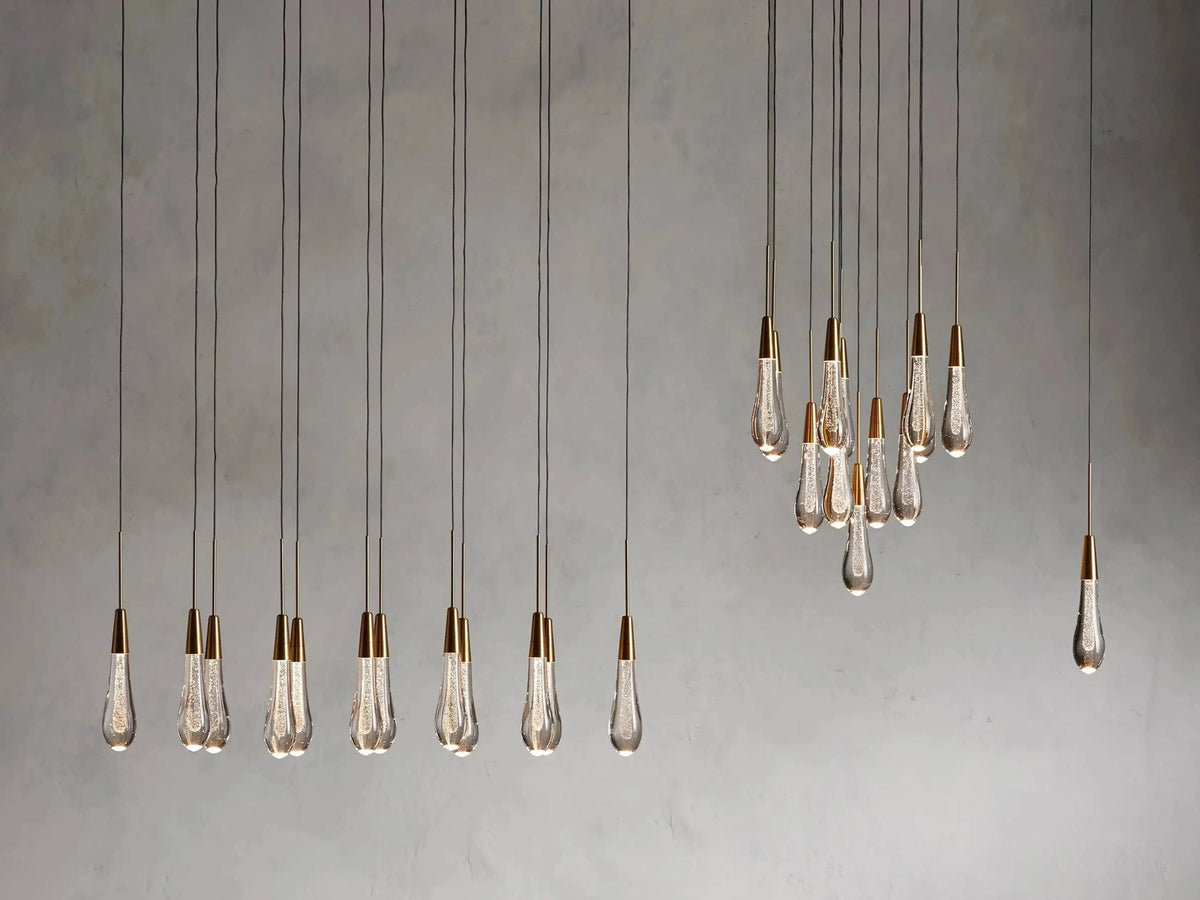 Soltaire Raindrop Glass Cluster Pendant Light
