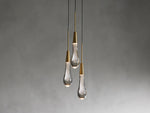 Soltaire Raindrop Crystal Cluster Pendant Light