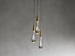 Soltaire Raindrop Crystal Cluster Pendant Light
