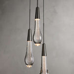 Soltaire Raindrop Glass Cluster Pendant Light