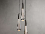 Soltaire Raindrop Crystal Cluster Pendant Light