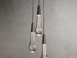 Soltaire Raindrop Crystal Cluster Pendant Light
