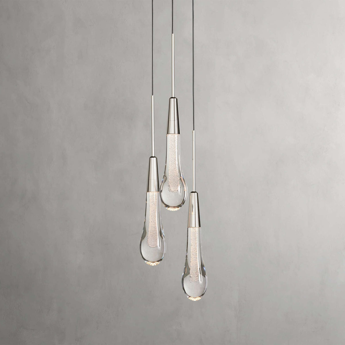 Soltaire Raindrop Glass Cluster Pendant Light