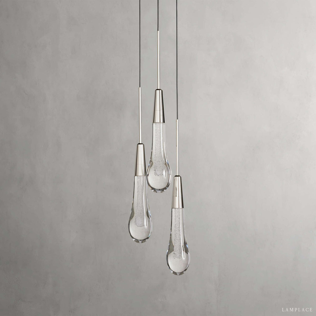 Soltaire Raindrop Glass Cluster Pendant Light