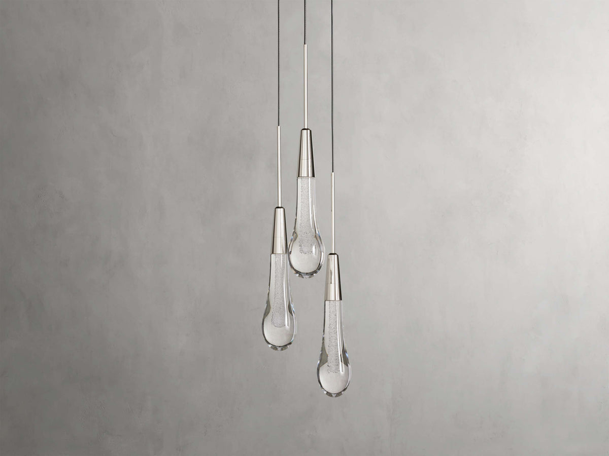Soltaire Raindrop Crystal Cluster Pendant Light