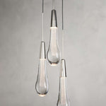 Soltaire Raindrop Glass Cluster Pendant Light