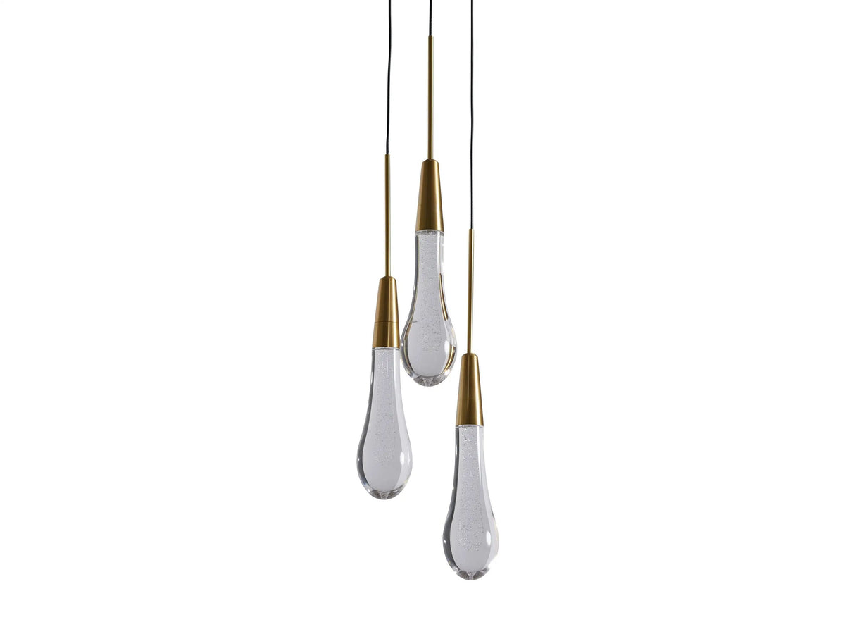 Soltaire Raindrop Crystal Cluster Pendant Light