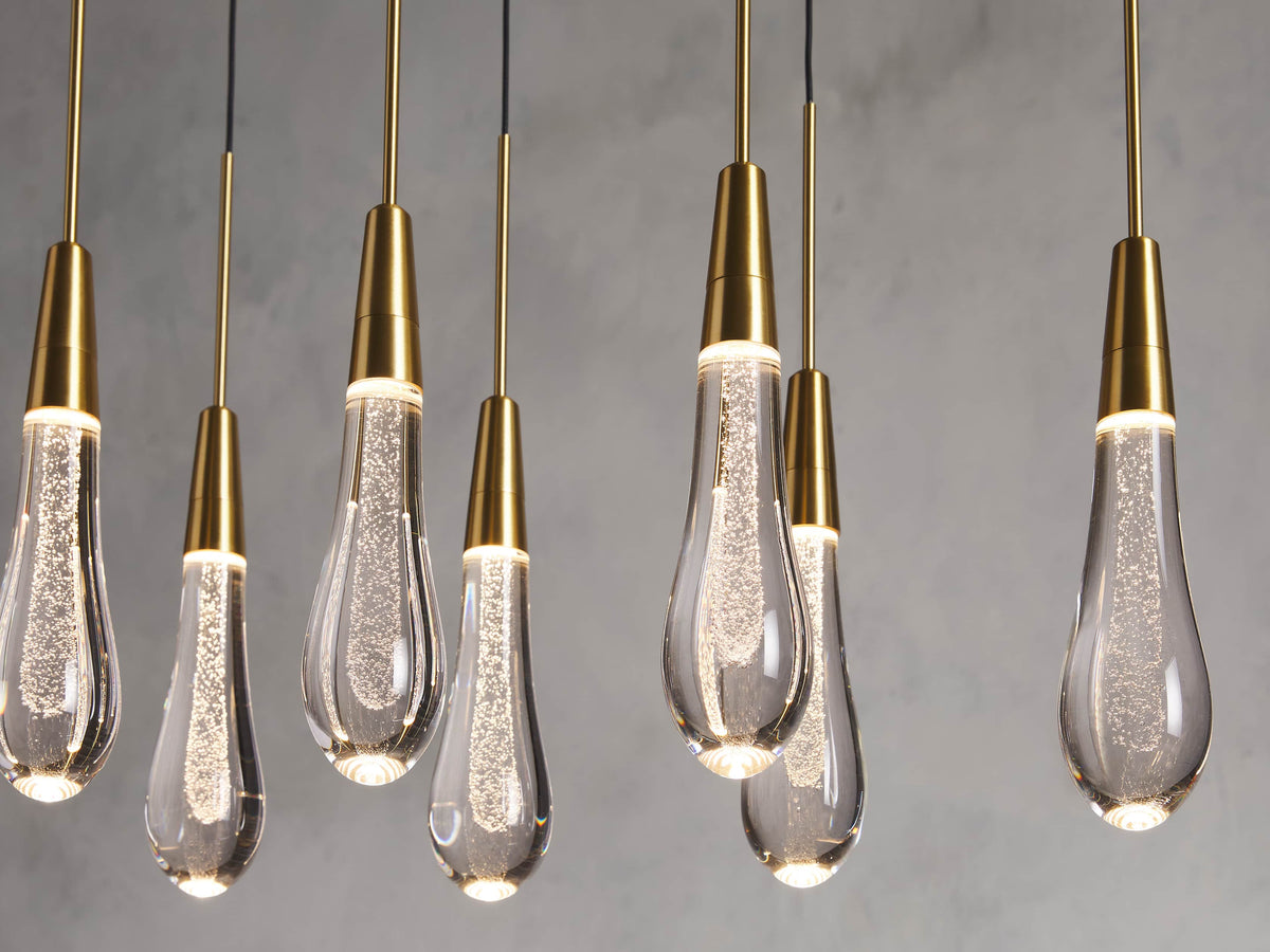 Soltaire Raindrop Crystal Linear Chandelier