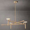 Halver Alabaster Dome Round Chandelier 45"