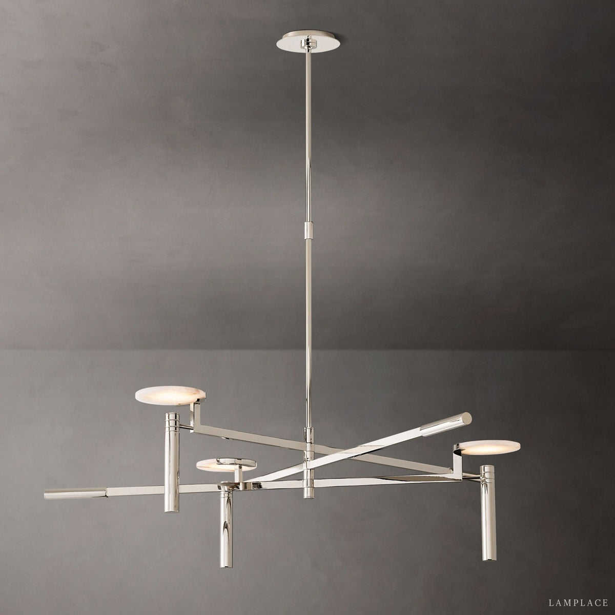 Halver Alabaster Dome Round Chandelier 45"