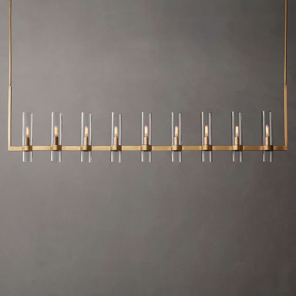 Ravelle Clear GlassLinear Chandelier 73"