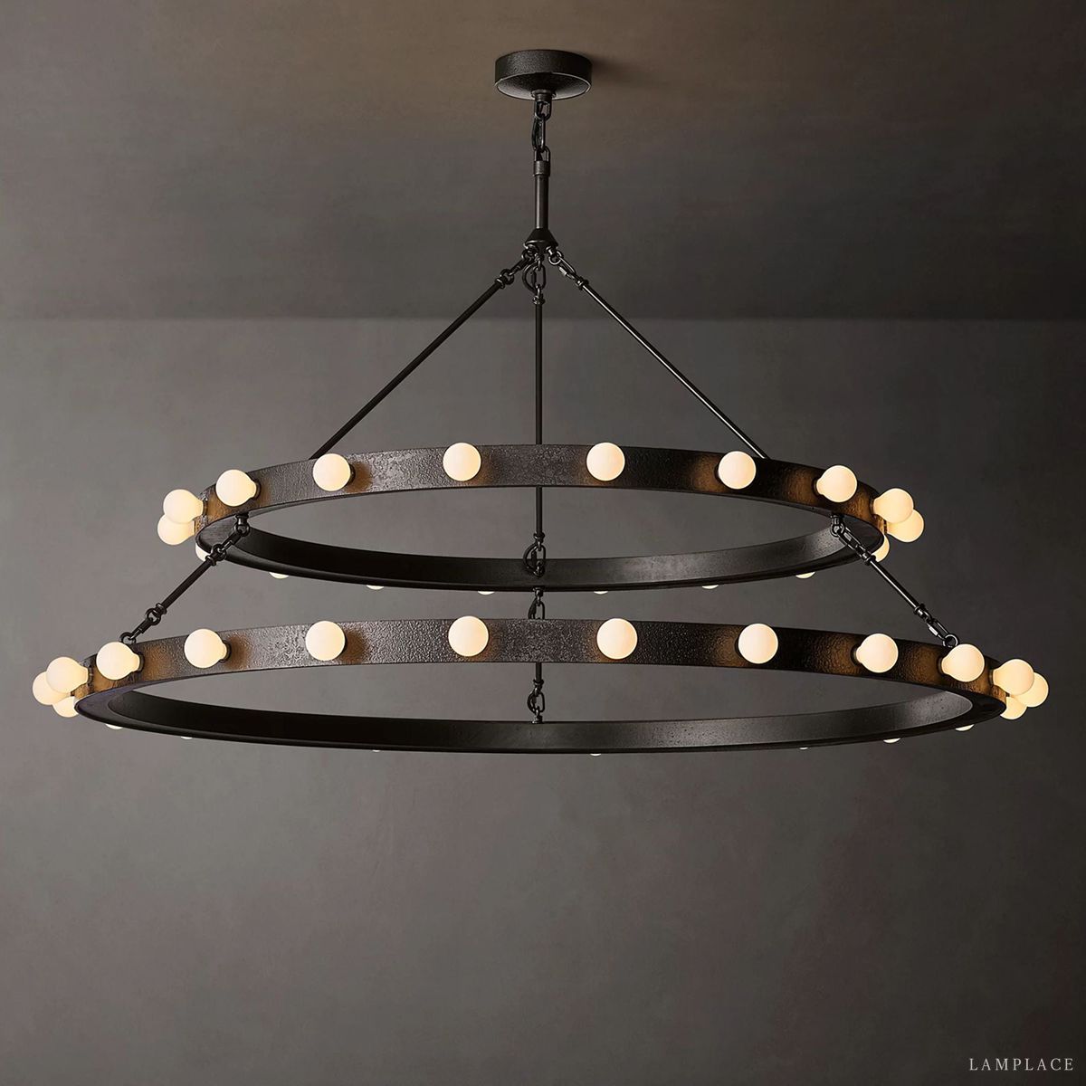 Vitoria Ember Trace Two-Tier Round Chandelier 48"