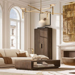 Halver Alabaster Dome Round Chandelier 60"
