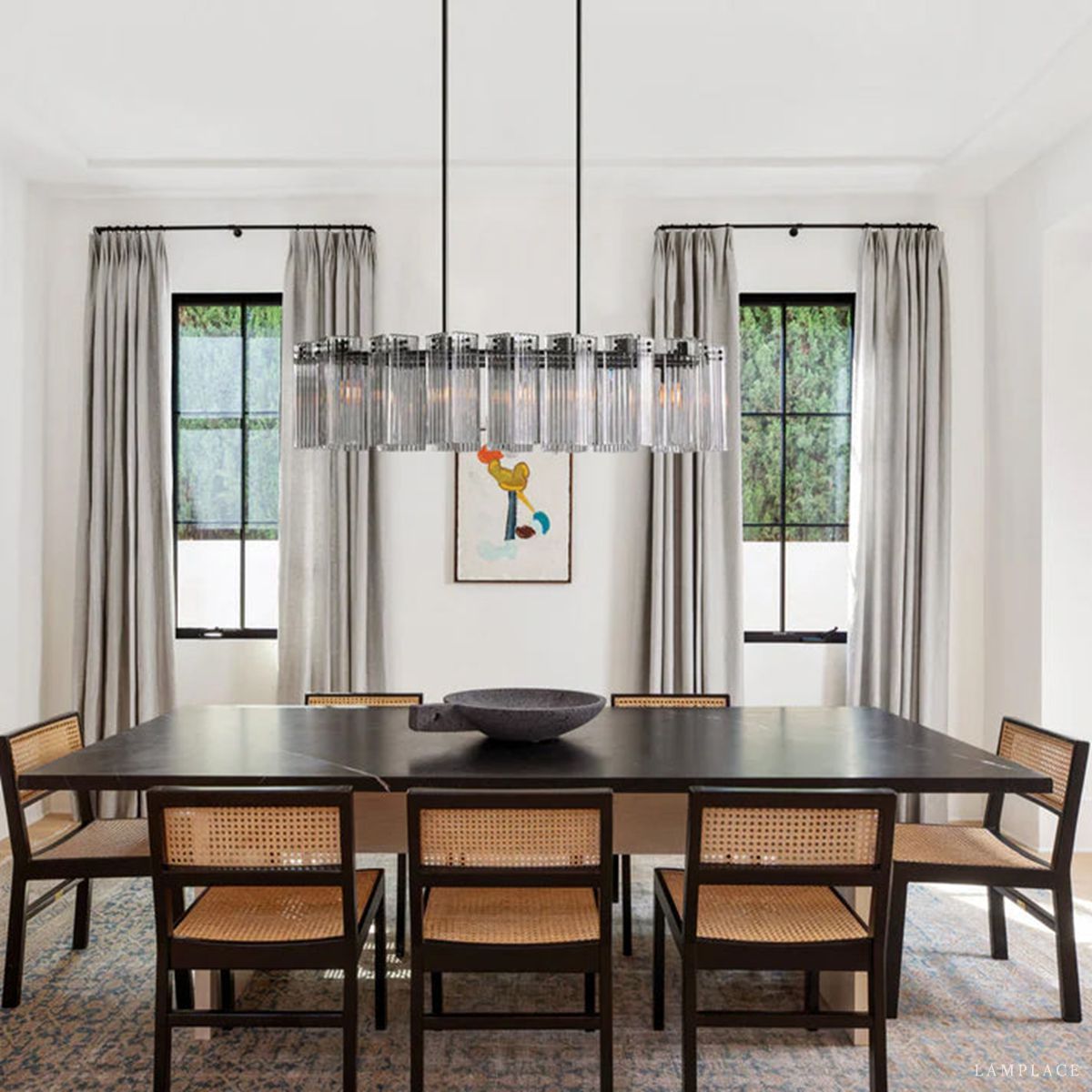 Delsie Reeded Glass Oval Chandelier