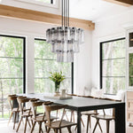 Delsie Reeded Glass Round Chandelier