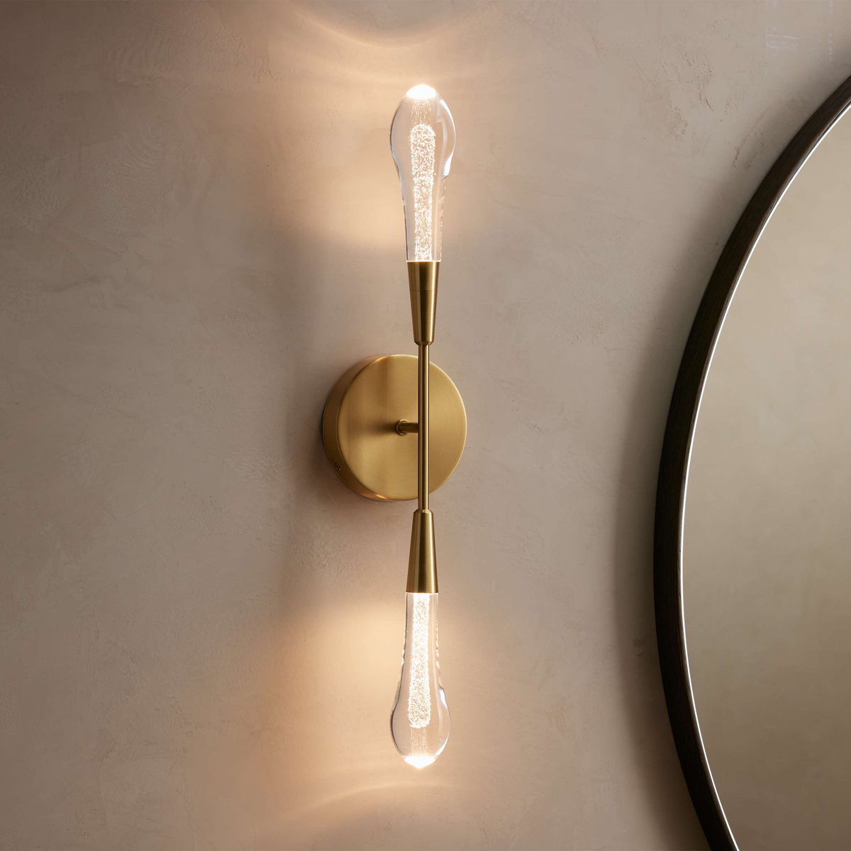 Soltaire Raindrop Glass Wall Sconce