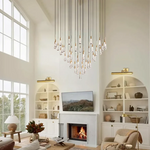 Soltaire Raindrop Glass Round Chandelier