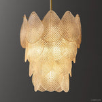 Vanero Pebble Leaf Round Chandelier 30"