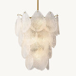 Vanero Pebble Leaf Round Chandelier 30"