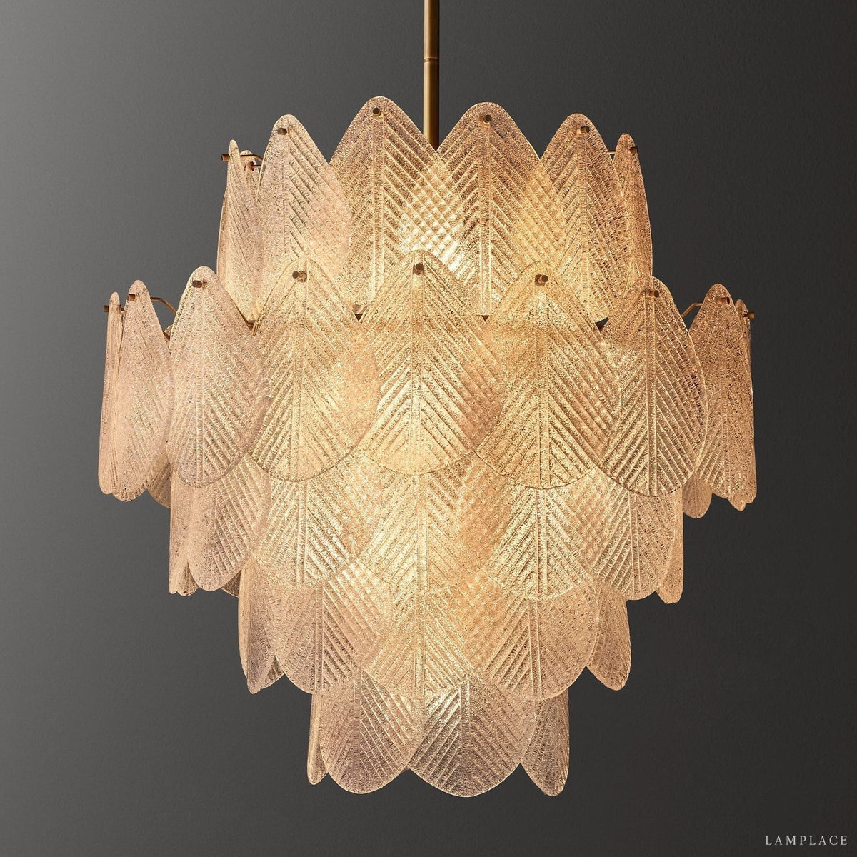 Vanero Pebble Leaf Round Chandelier 18"