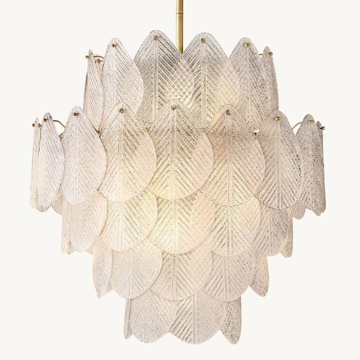 Vanero Pebble Leaf Round Chandelier 18"