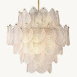 Vanero Pebble Leaf Round Chandelier 18"