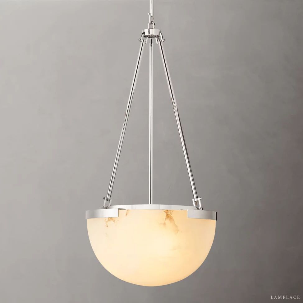 Halver Alabaster Dome Pendant Light